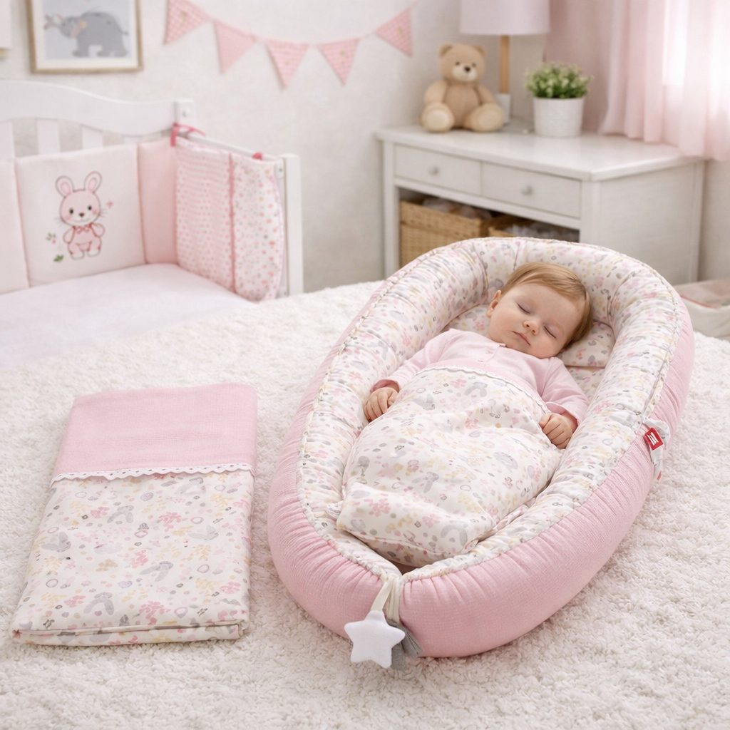 reducteur de lit bebe fille avec couette assortie.
