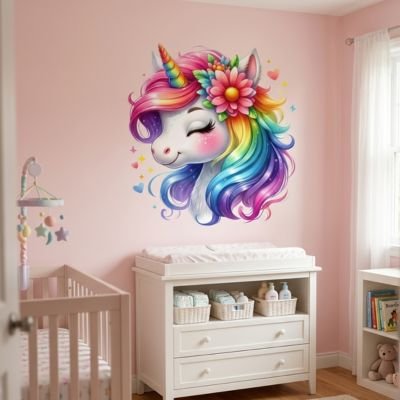 Sticker mural licorne adaptabilité multi surfaces