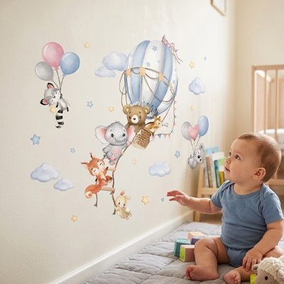 stickers mural chambre garcon motifs ballon