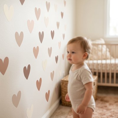  Stickers muraux beige rosé, taupe, terre cuite et rose poudré