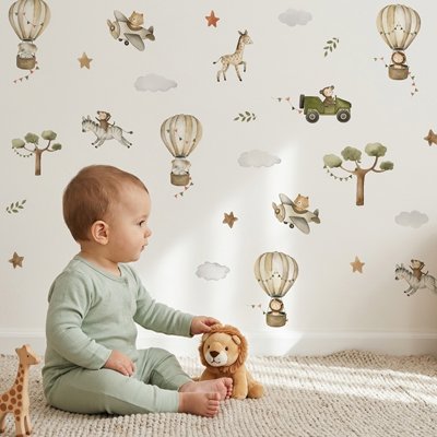 stickers muraux chambre bébé application repositionnable