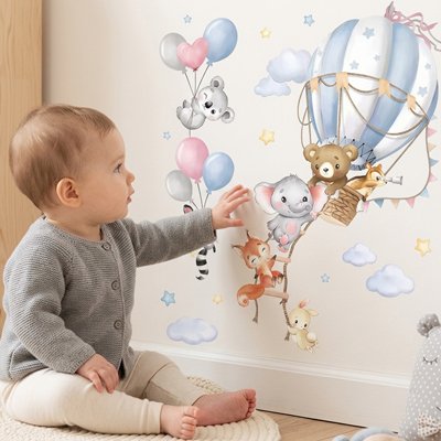 Stickers muraux chambre couleurs pastel douces