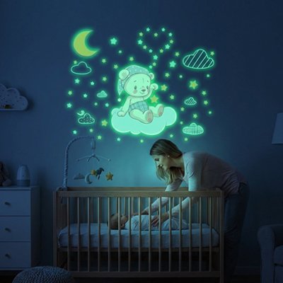 Stickers muraux chambre papier peint qui brille dans la nuit 