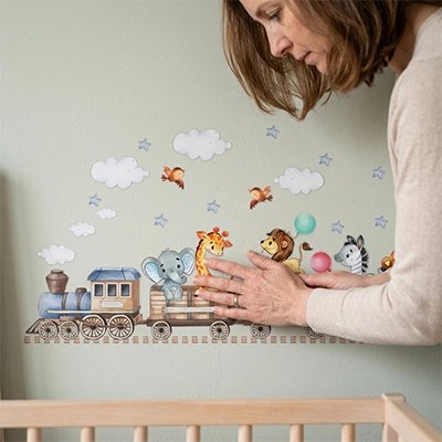 Stickers muraux d'animaux de bande dessinée