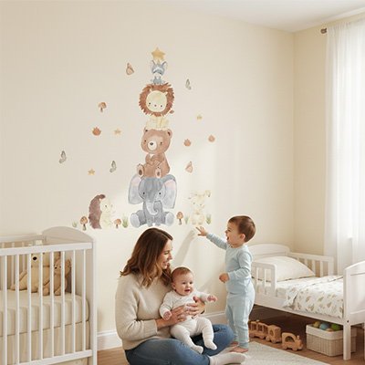 Stickers muraux enfant animaux sans dange
