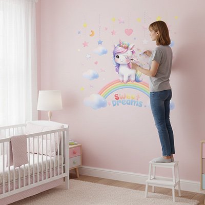 Stickers muraux enfant application sans effort