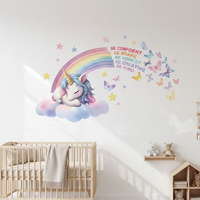 Stickers muraux enfant application simple sans outils 