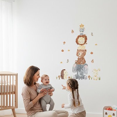 Stickers muraux enfant beige naturel
