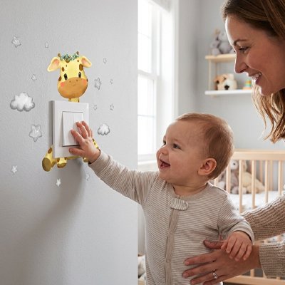 Stickers muraux enfant installation près des interrupteurs