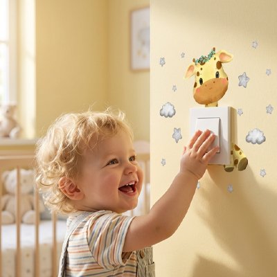 Stickers muraux enfant motif girafe