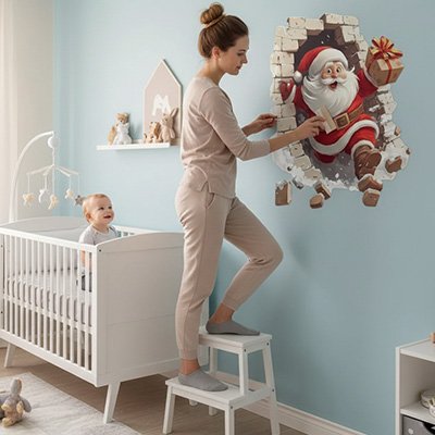 Stickers muraux enfant thème Père Noël