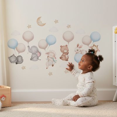 Stickers muraux style aquarelle doux