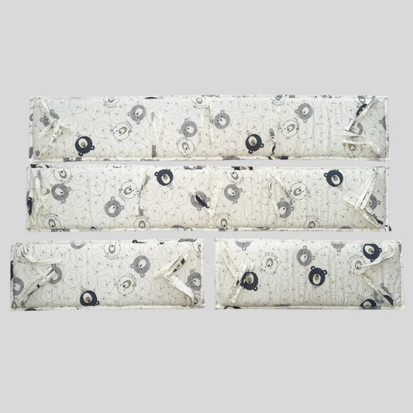 Tour de lit bébé en coton motif ourson – Set 4 pièces