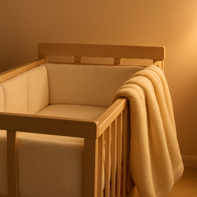 tour de lit bébé en coton blanc