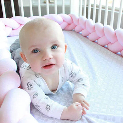 Tresse de lit bébé rose protection de lit pour bébé