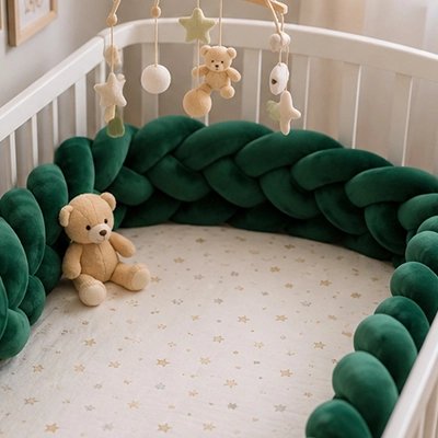 Tresse de lit verte pour protéger le berceau bébé