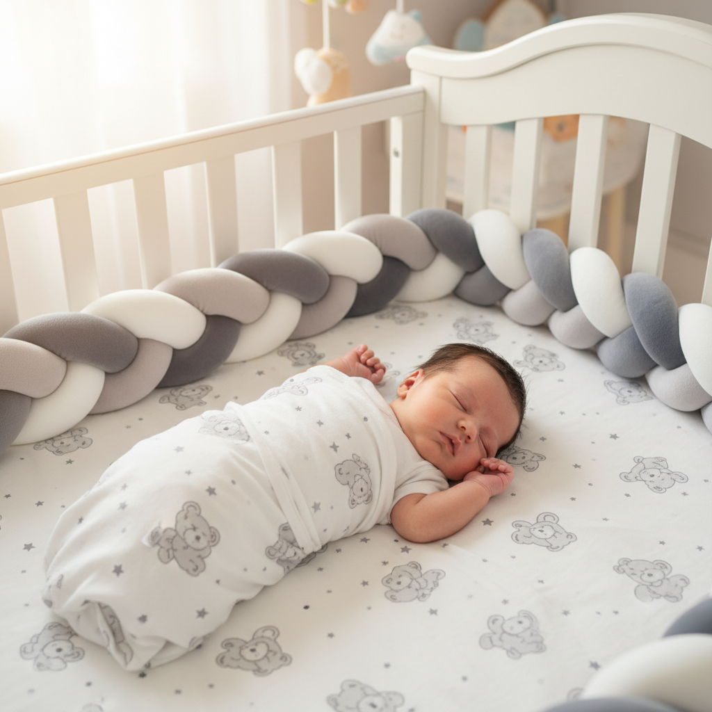 Tresse gris blanc – avec bébé