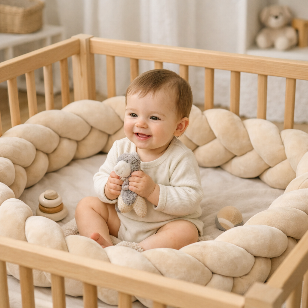 tresse de lit 3mprotégeant bébé des barreaux du lit.