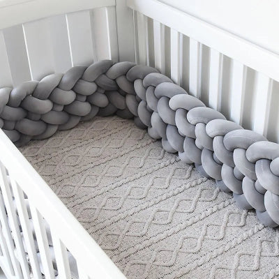 tresse de lit bebe 6 brins gris neutre 