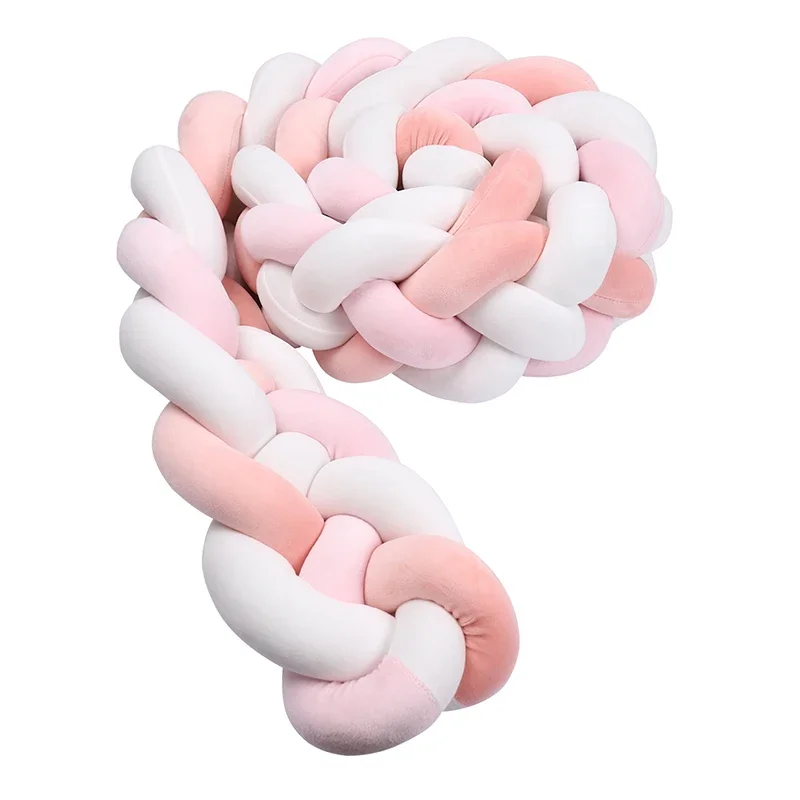 tresse de lit rose 3m rose blush et blanc