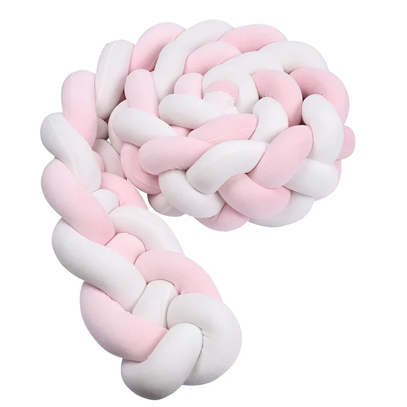 tresse de lit rose 3m rose poudré et blanc