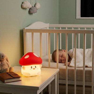 Veilleuse bébé champignon décoration de chambre d'enfant  