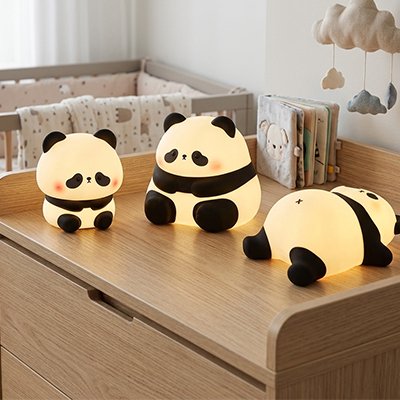 Veilleuse bébé panda forme arrondie