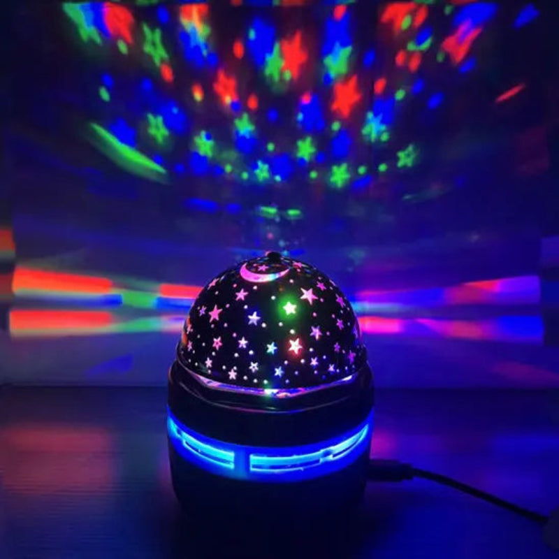 Veilleuse projecteur étoile, boule lumineuse qui projette lune et étoiles