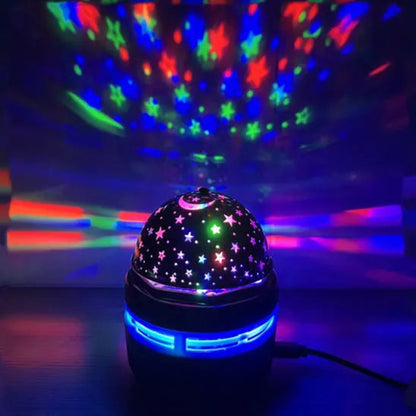 Veilleuse projecteur étoile, boule lumineuse qui projette lune et étoiles
