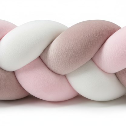 Zoom texture tresse rose blanc beige